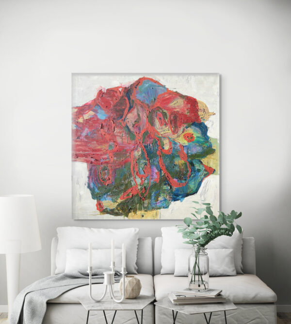 The Beauty of Red Forms, original abstract painting made by Ana Rolaça Costa