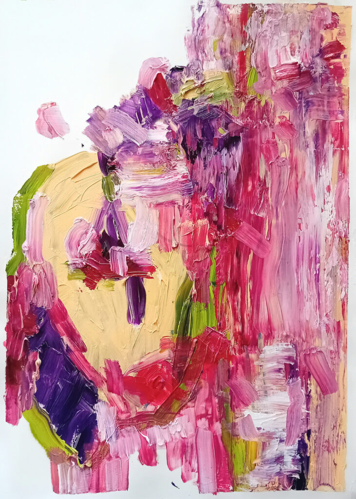 Beetroot Painting, Original Abstract Artwork by Ana Rolaça Costa