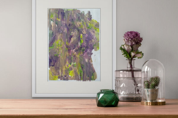 Greenish Things II, original abstract painting by Ana Rolaça Costa